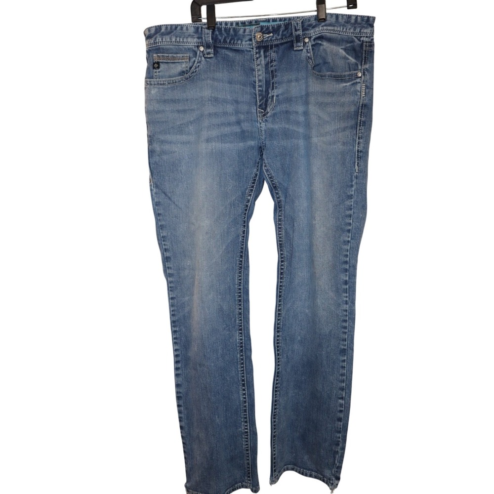 Rock and Roll Revolver Slim Straight‎ Leg Jeans Mens *38x34* Western Rodeo Denim